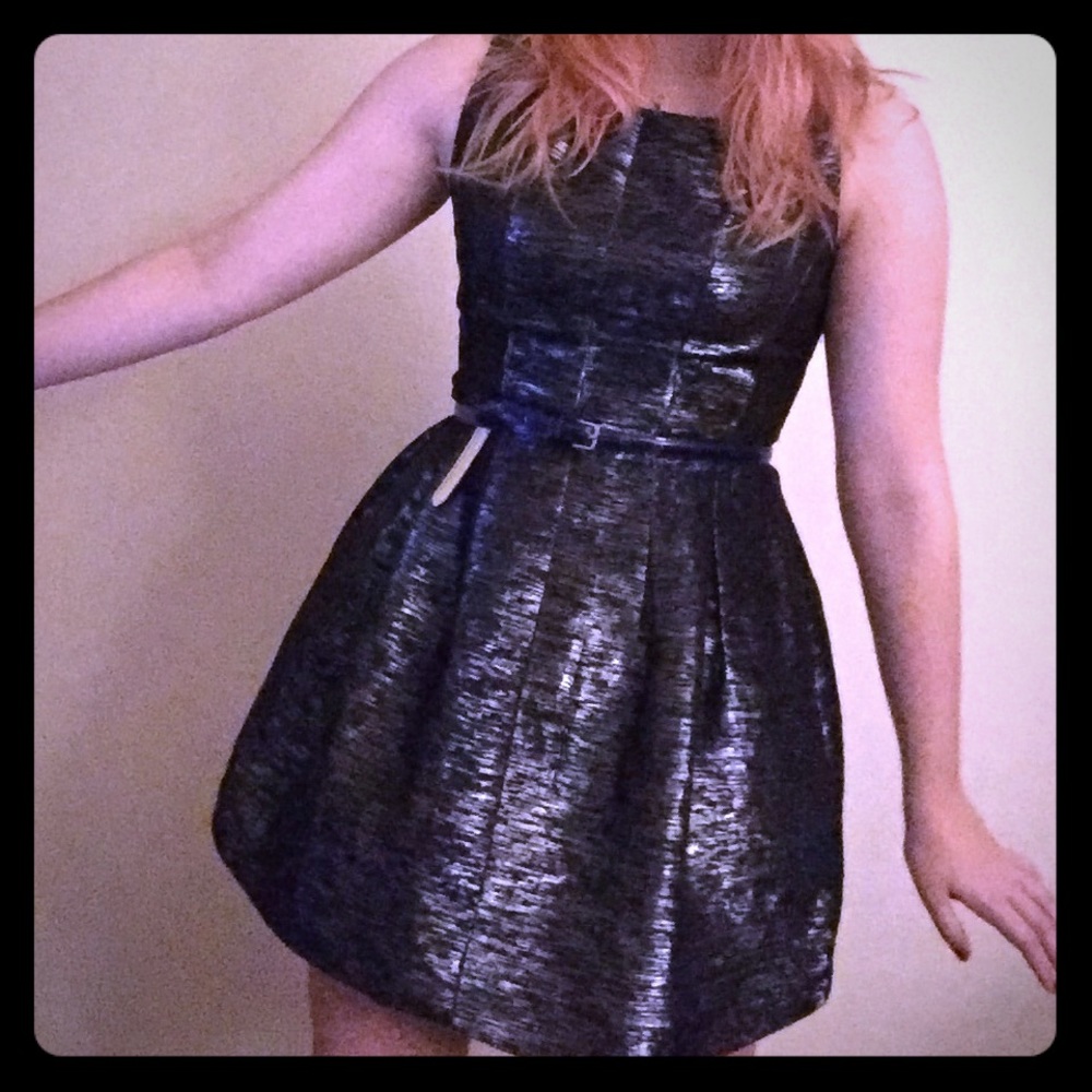 Ya Los Angeles Homecoming Dress Black Silver-M-